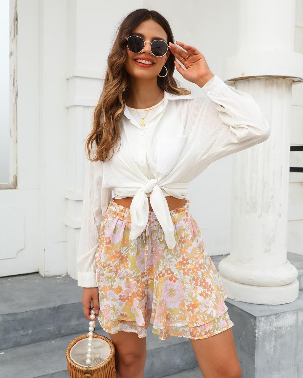 Ladies Airy Chiffon Flow Skort from , Bohemian Butterfly Ruffle Mini Short for Running & Tennis - Image 5