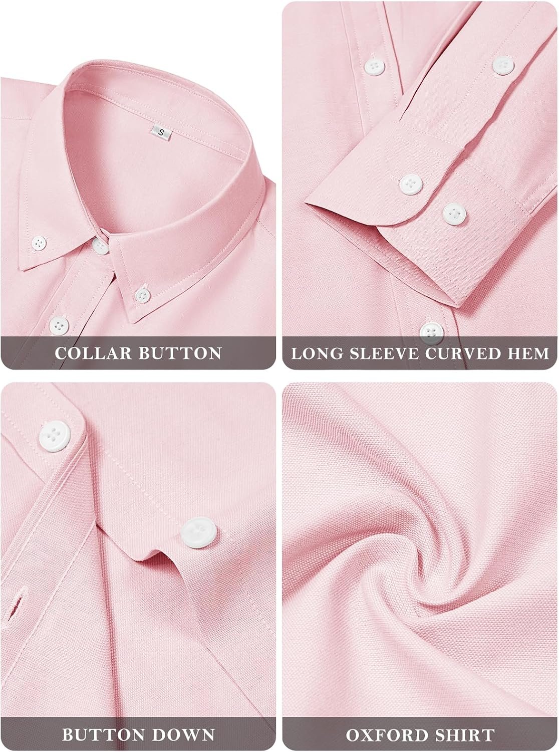Ladies Collared Solid Cotton Oxford Dress Shirt, Long‑Sleeve Button‑Down Tunic for Office Daily Wear - Image 5