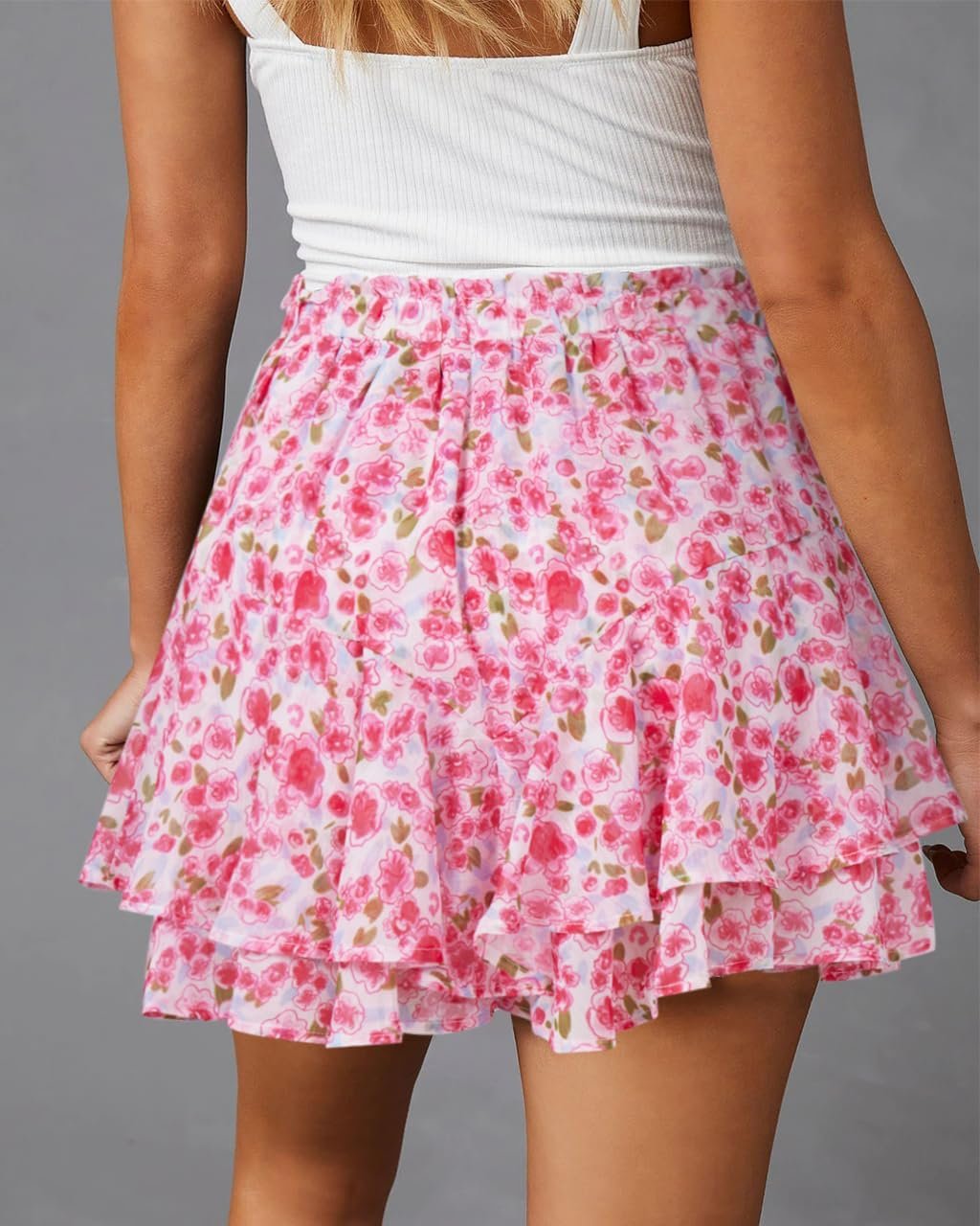 Women’s Lightweight Chiffon Flow Skort, Bohemian Butterfly Ruffle Mini Short for Tennis & Running - Image 2